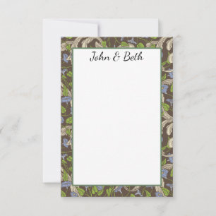 Victoriaans  jachtwijnstokken met bloei bedankkaart