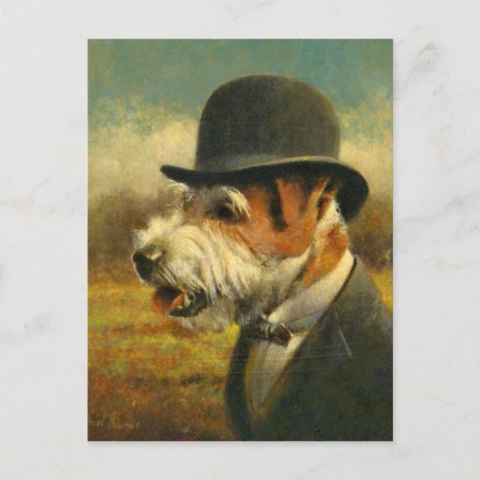 Victoriaans Jack Russell Post-kaart Briefkaart (Voorkant)