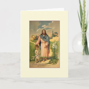 Victoriaans Jesus Religious Easter Wenskaart Feestdagen Kaart