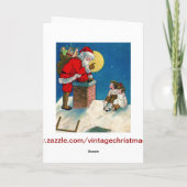 Victoriaans Jolly Santa w/Kinderen Kerstgroet Feestdagen Kaart (Achterkant)
