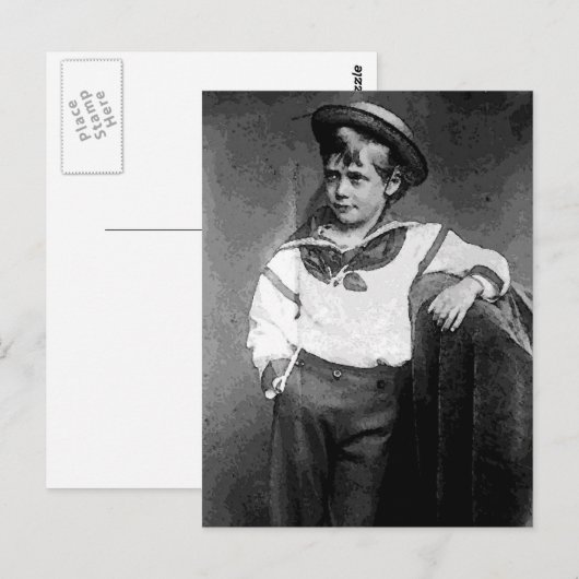 Victoriaans jongen briefkaart (Voorkant / Achterkant)