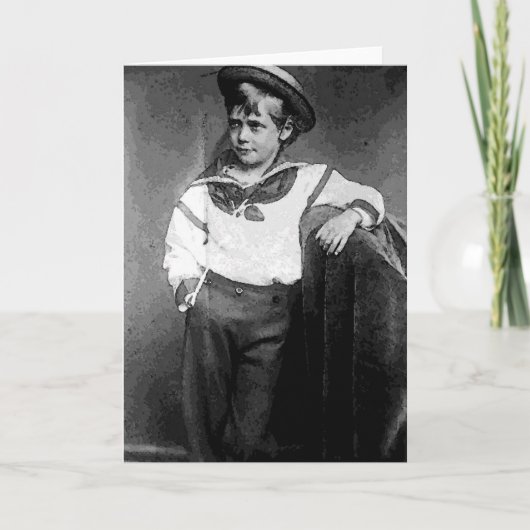 Victoriaans jongen feestdagen kaart (Voorkant)