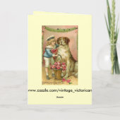 Victoriaans Jongen/Hond Verjaardag Wenskaart Kaart (Achterkant)