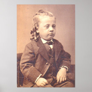 Victoriaans jongen met een ongelukkige haarstijl poster