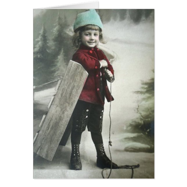  Victoriaans jongen met een slede (Voorkant)