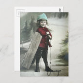  Victoriaans jongen met een slede Briefkaart (Voorkant / Achterkant)