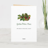 Victoriaans jongen met kerstboom feestdagen kaart (Achterkant)