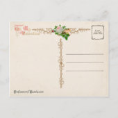 Victoriaans jongen met Valentijn Heart en Lilacs Feestdagenkaart (Achterkant)