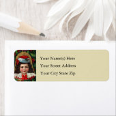 Victoriaans Jongen op Bell Kerstmis Ornament Etiket (Insitu)