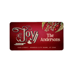  Victoriaans Joy Botanical Holly Etiket