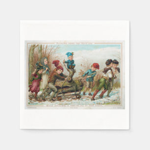 Victoriaans Jule Log Paper Napkins Servet