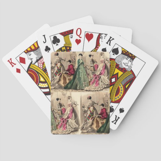 Victoriaans jurk met roze boog fiets spelen Kaart (Achterkant)