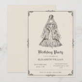  Victoriaans jurk verjaardag Kaart (Voorkant / Achterkant)