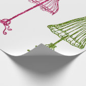 Victoriaans jurk vormt  naaipatroon cadeaupapier (Hoek)