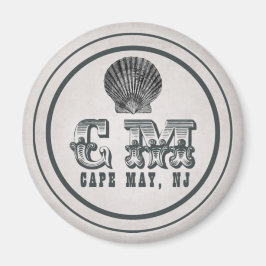Victoriaans Kaapje mei New Jersey Beach Label Magneet