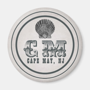 Victoriaans Kaapje mei New Jersey Beach Label Magneet