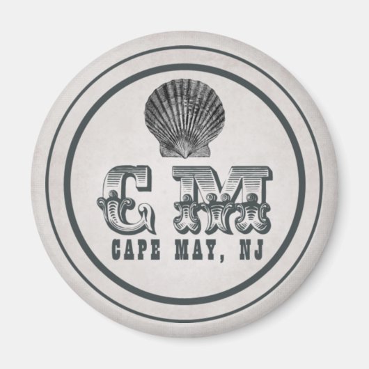  Victoriaans Kaapje mei New Jersey Beach Label Magneet (Voorkant)