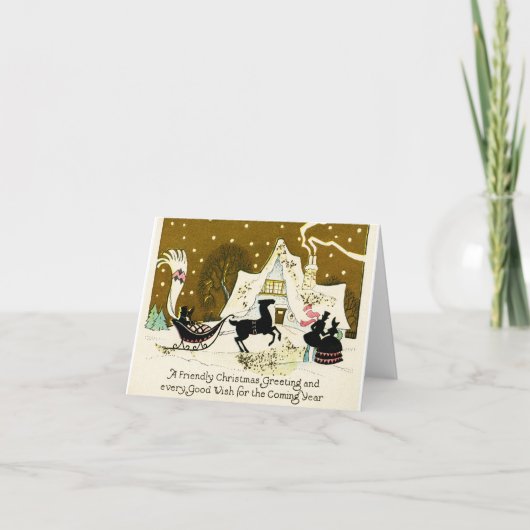 Victoriaans Kaart kerstnoot (Voorkant)