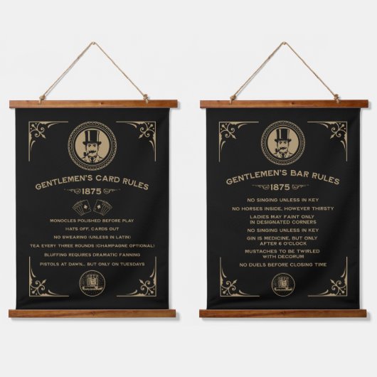 Victoriaans Kaart spelregels Hangend Wandkleed (Dubbel)