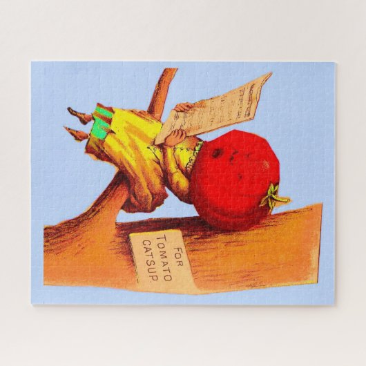 Victoriaans kaart tomatenkoppelvrouw legpuzzel (Horizontaal)