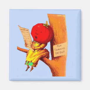 Victoriaans kaart tomatenkoppelvrouw magneet