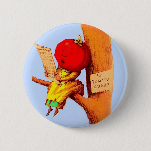 Victoriaans kaart tomatenkoppelvrouw ronde button 5,7 cm (Voorkant)