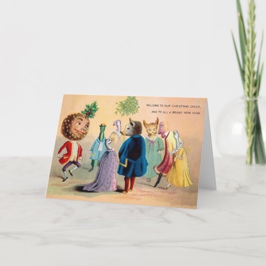 Victoriaans Kaart voor kerstfeestdagen (Voorkant)