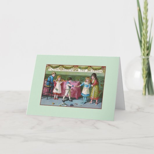 Victoriaans Kaart voor kinderen en kerst (Voorkant)