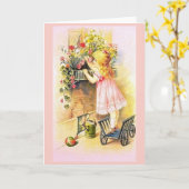 Victoriaans Kaart voor nota van kinderen (Gele Bloem)