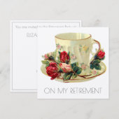 VICTORIAANS KAART VOOR OPENBARE TEACUP-RETIREMENT  (Voorkant / Achterkant)