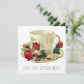 VICTORIAANS KAART VOOR OPENBARE TEACUP-RETIREMENT  (Staand voorkant)