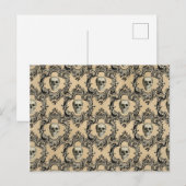 Victoriaans kader Skulls Gothic Skeleton Gothic Briefkaart (Voorkant / Achterkant)