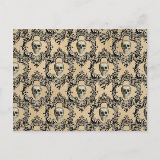 Victoriaans kader Skulls Gothic Skeleton Gothic Briefkaart (Voorkant)