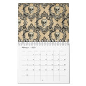 Victoriaans Kader Skulls Gothic Skeleton Gothic Kalender (Feb 2027)