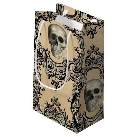 Victoriaans Kader Skulls Gothic Skeleton Gothic Klein Cadeauzakje (Achterkant Gekanteld)