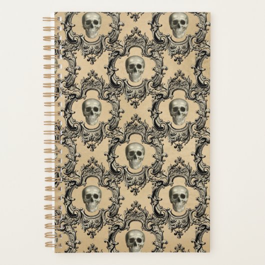 Victoriaans Kader Skulls Gothic Skeleton Gothic Planner (Voorkant)
