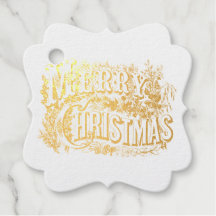  Victoriaans kalligrafisch kerst label
