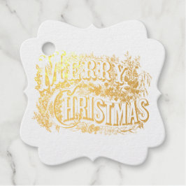 Victoriaans kalligrafisch kerst label