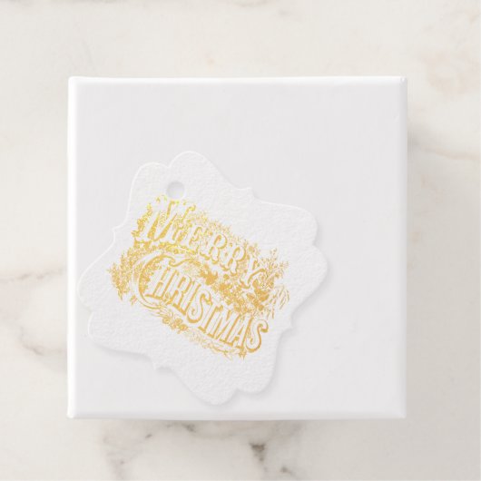  Victoriaans kalligrafisch kerst label (Met doos)