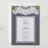  Victoriaans Kant en Stoffig Paarse Barnwood Kaart (Voorkant)