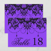 Victoriaans kant Paarse tafel nummer Briefkaart (Voorkant / Achterkant)