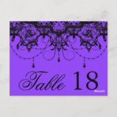 Victoriaans kant Paarse tafel nummer Briefkaart (Achterkant)