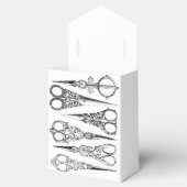 Victoriaans kapper naaischaar elegant bedankdoosjes (Geopend)