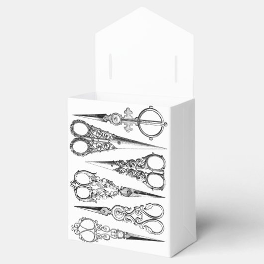 Victoriaans kapper naaischaar elegant bedankdoosjes (Geopend)