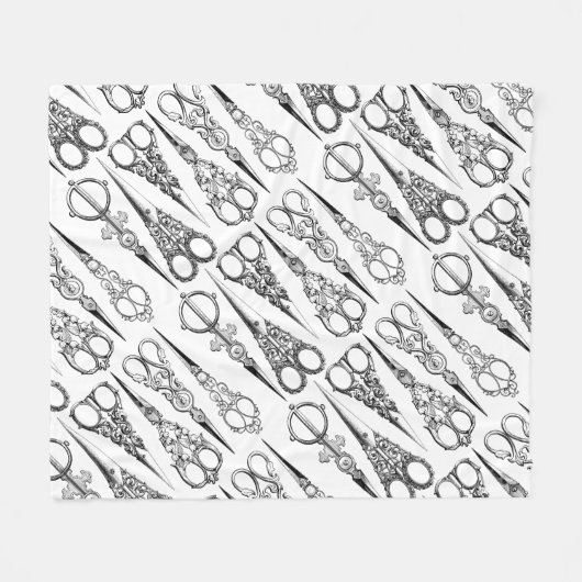 Victoriaans kapper naaischaar elegant fleece deken (Voorkant (Horizontaal))