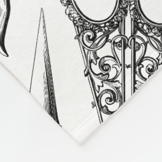 Victoriaans kapper naaischaar elegant fleece deken (Hoek)