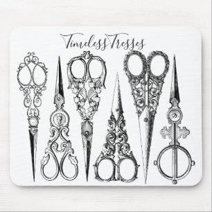 Victoriaans kapper naaischaar elegant muismat