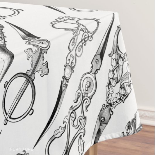 Victoriaans kapper naaischaar elegant tafelkleed