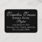 Victoriaans kapper schaar elegante kapsalon visitekaartje (Achterkant)