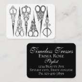 Victoriaans kapper schaar elegante kapsalon visitekaartje (Voorkant / Achterkant)